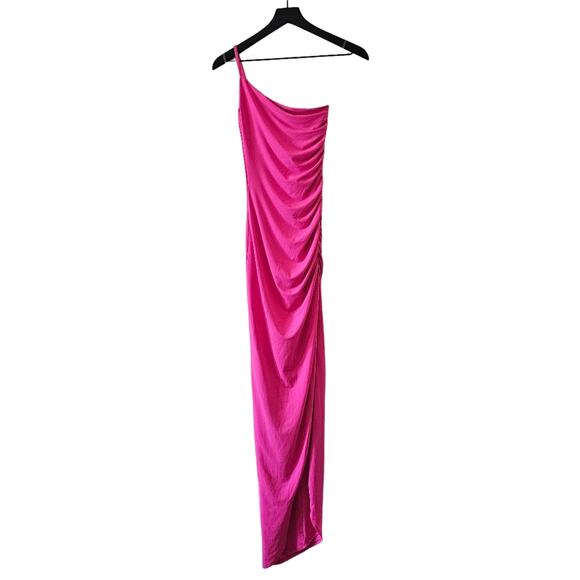 NWT Nookie Aria One Shoulder Gown in Neon Pink - Picture 4 of 7